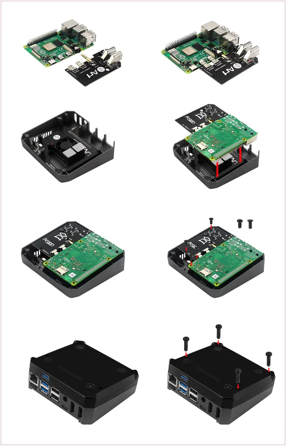 Kit Raspberry PI 4 model B 4/8 GB RAM, card 32/64/128 GB, Combo Argon ONE M.2 SATA/NVMe Case + Expansion Board - Image 8