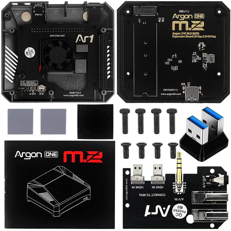 Kit Raspberry PI 4 model B 4/8 GB RAM, card 32/64/128 GB, Combo Argon ONE M.2 SATA/NVMe Case + Expansion Board - Image 7