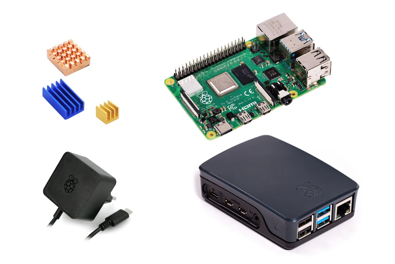 Kit Raspberry PI 4 model B 2GB / 4GB, carcasa Neagra, alimentator original - Image 2