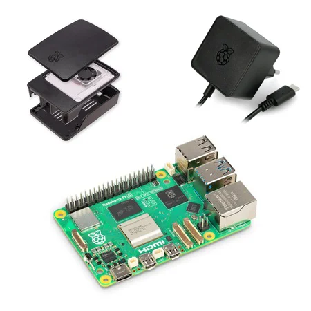Kit Raspberry PI 5 model B 4GB / 8GB, carcasa Neagra, alimentator original